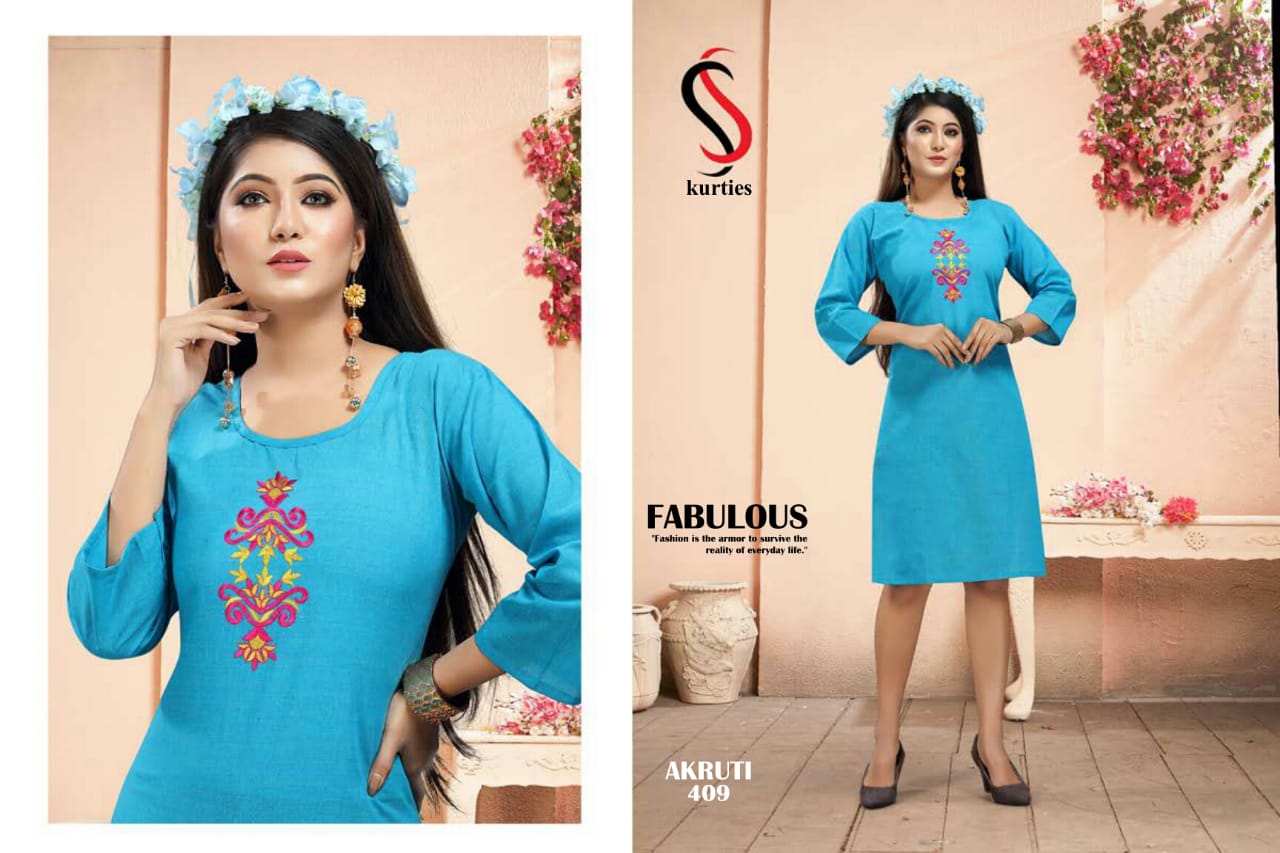 SS Akruti 4 Handloom Cotton Straight Cut Kurtis